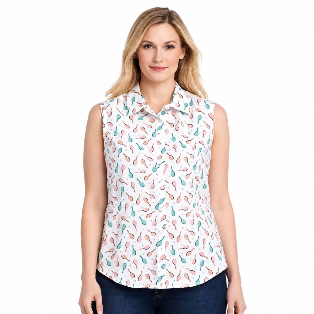Lands End No Iron Supima Sleeveless Top Size 12 NWOT